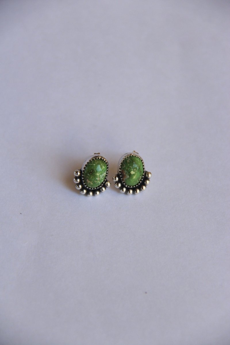 Hiland Emerald Valley Turquoise Stud Earrings - Horseshoe J & Co.