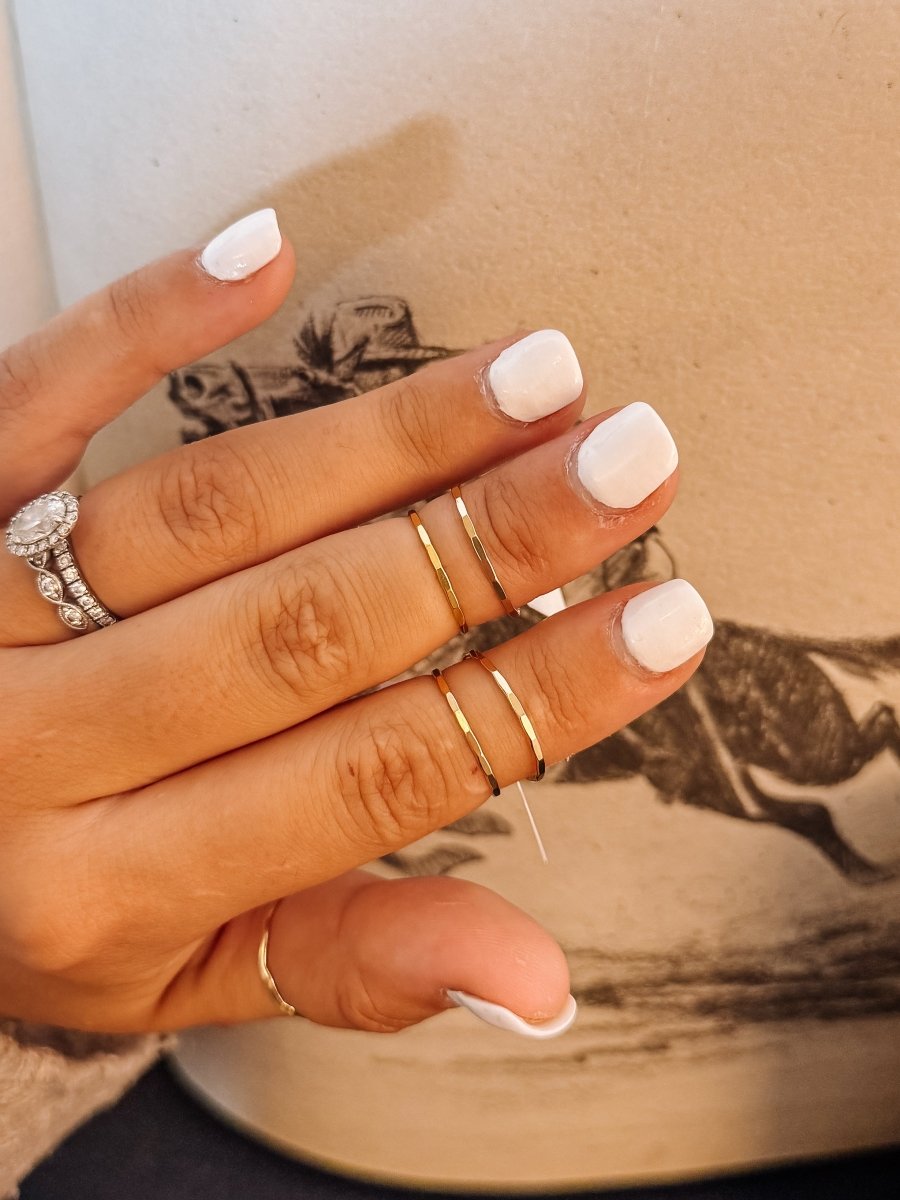 Hurst Hammered Stacker Ring - Gold - Horseshoe J & Co.