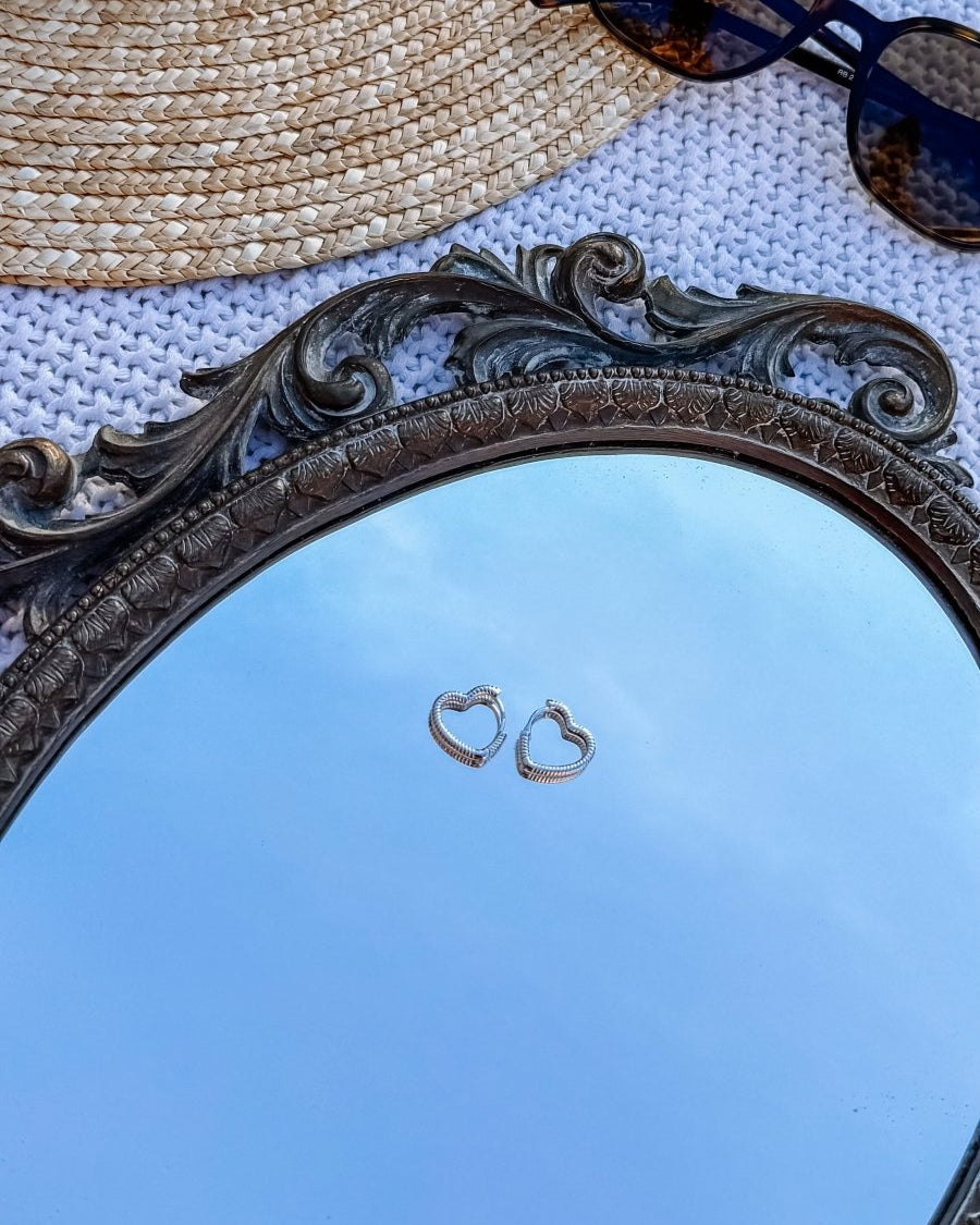 Huson Heart Shaped Hoops - Horseshoe J & Co.
