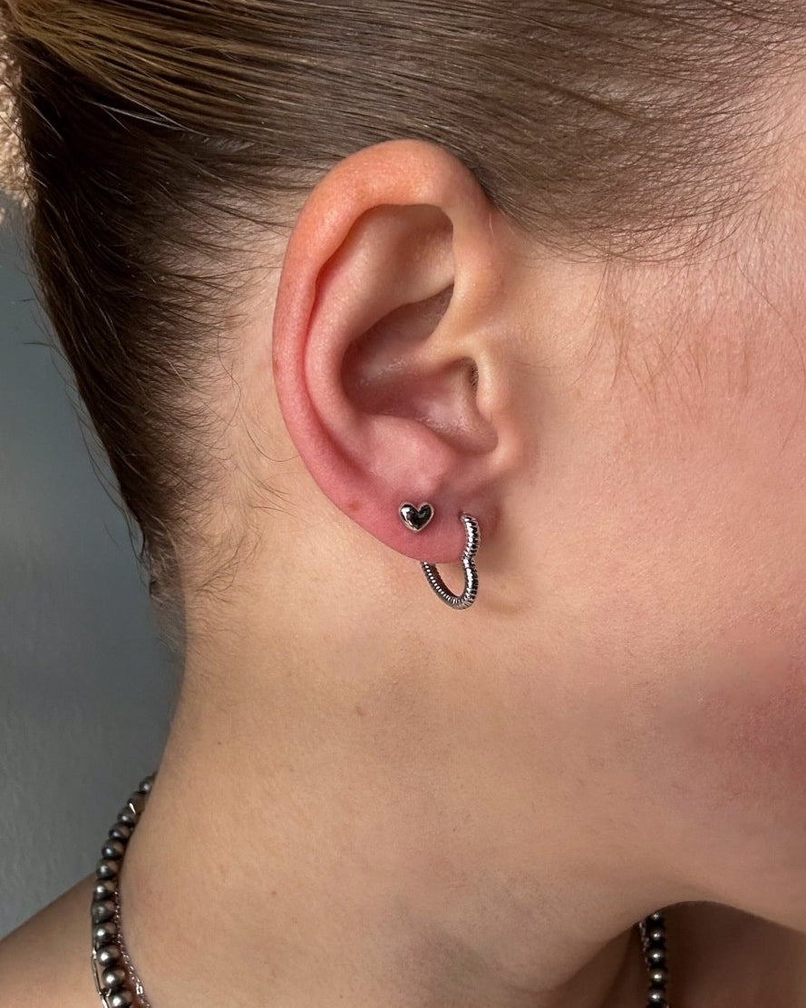 Huson Heart Shaped Hoops - Horseshoe J & Co.