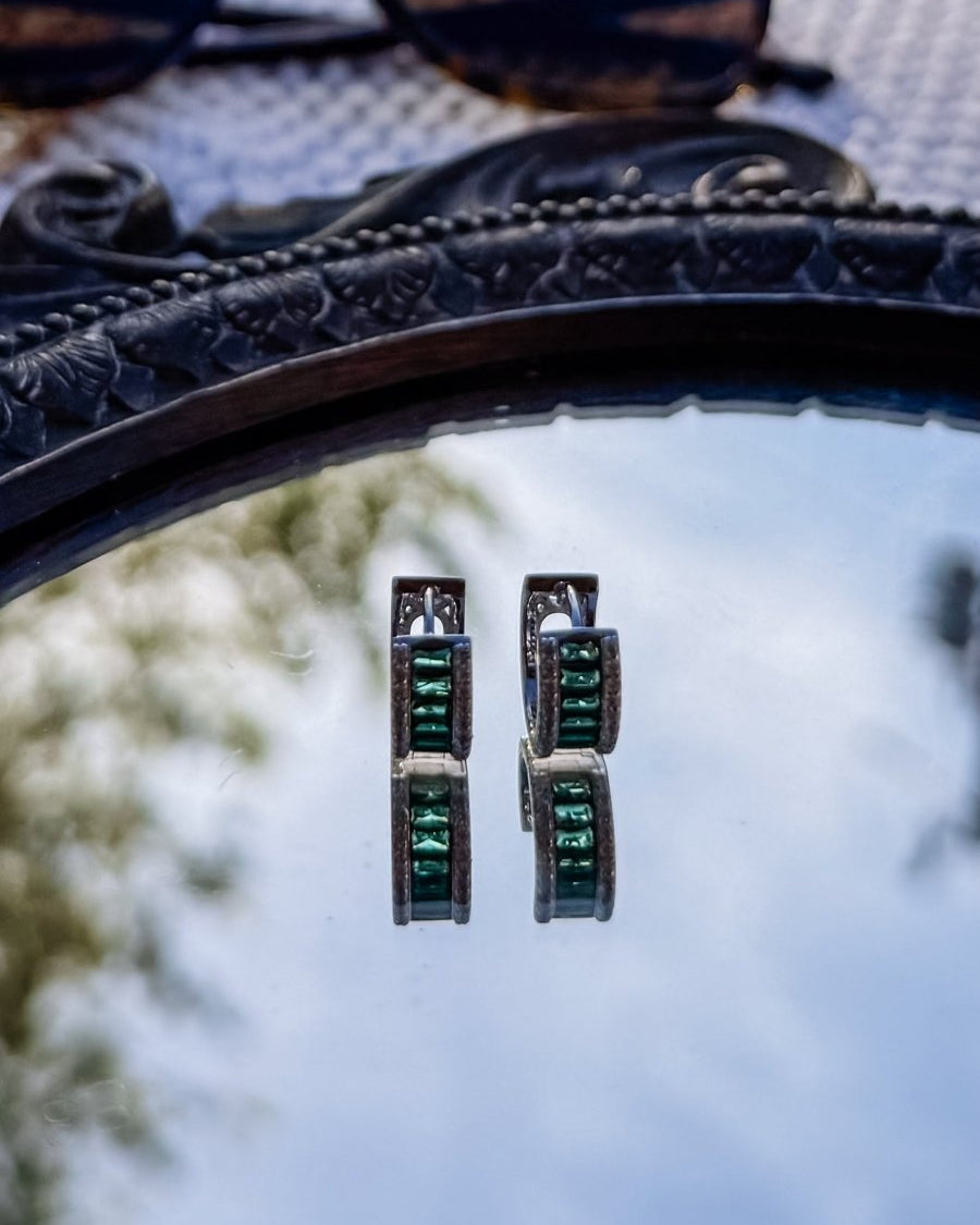 Joplin Emerald Baguette Hoops - Horseshoe J & Co.