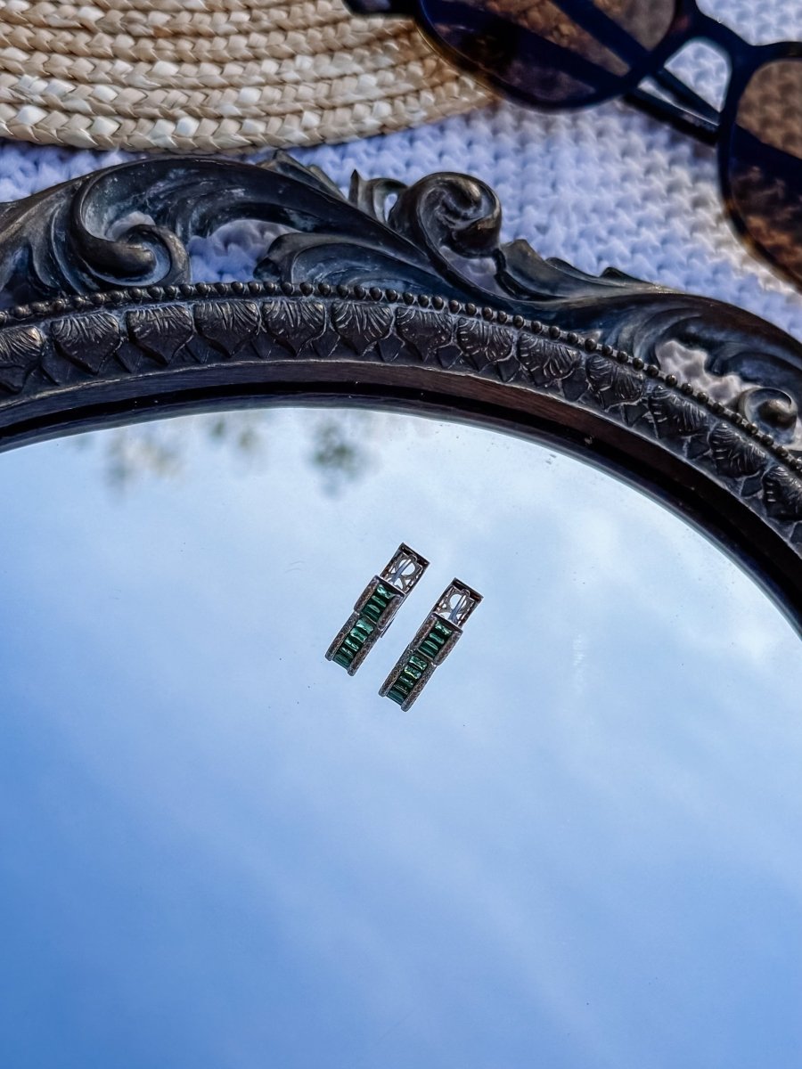 Joplin Emerald Baguette Hoops - Horseshoe J & Co.