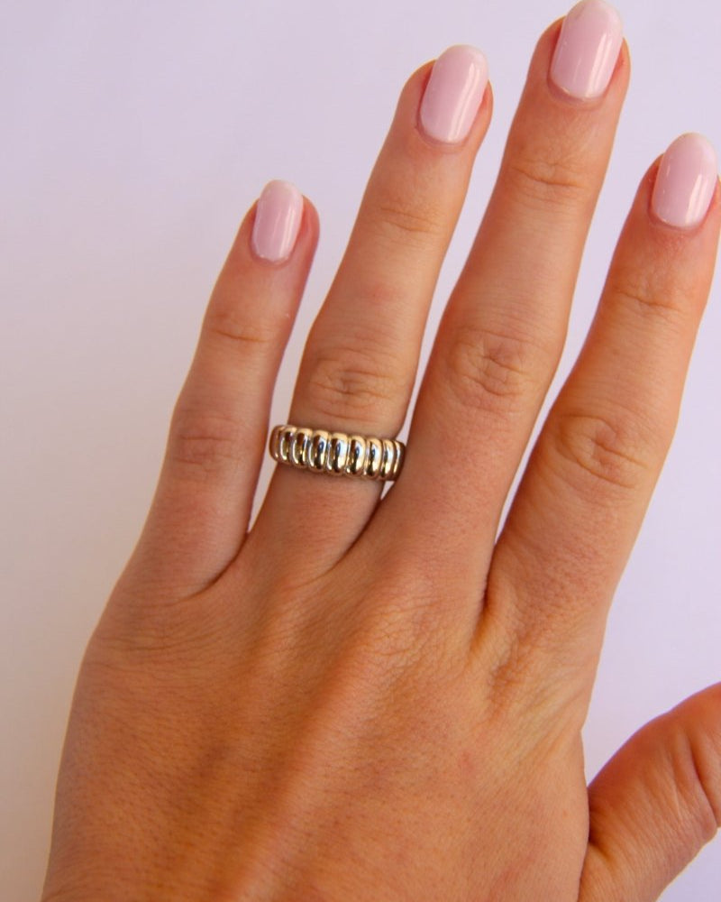 Kirby Statement Textured Ring - Horseshoe J & Co.