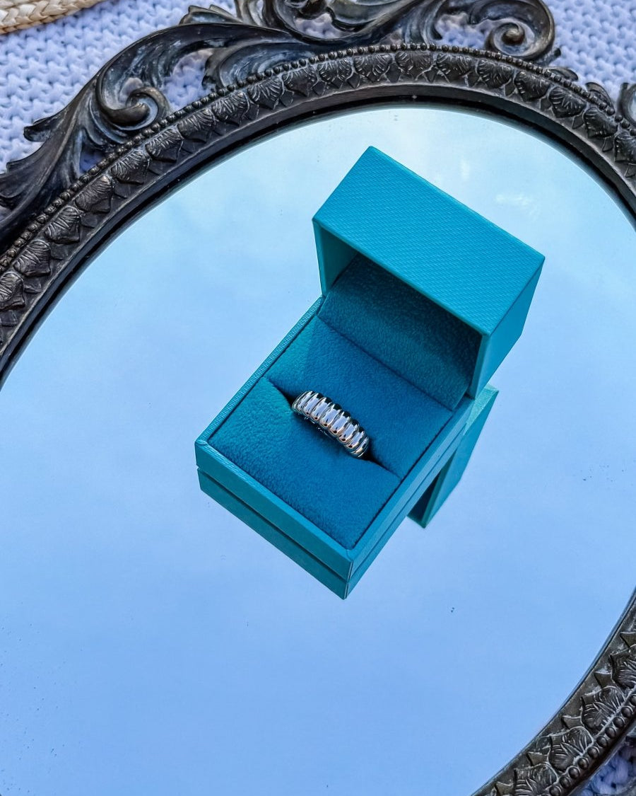 Kirby Statement Textured Ring - Horseshoe J & Co.