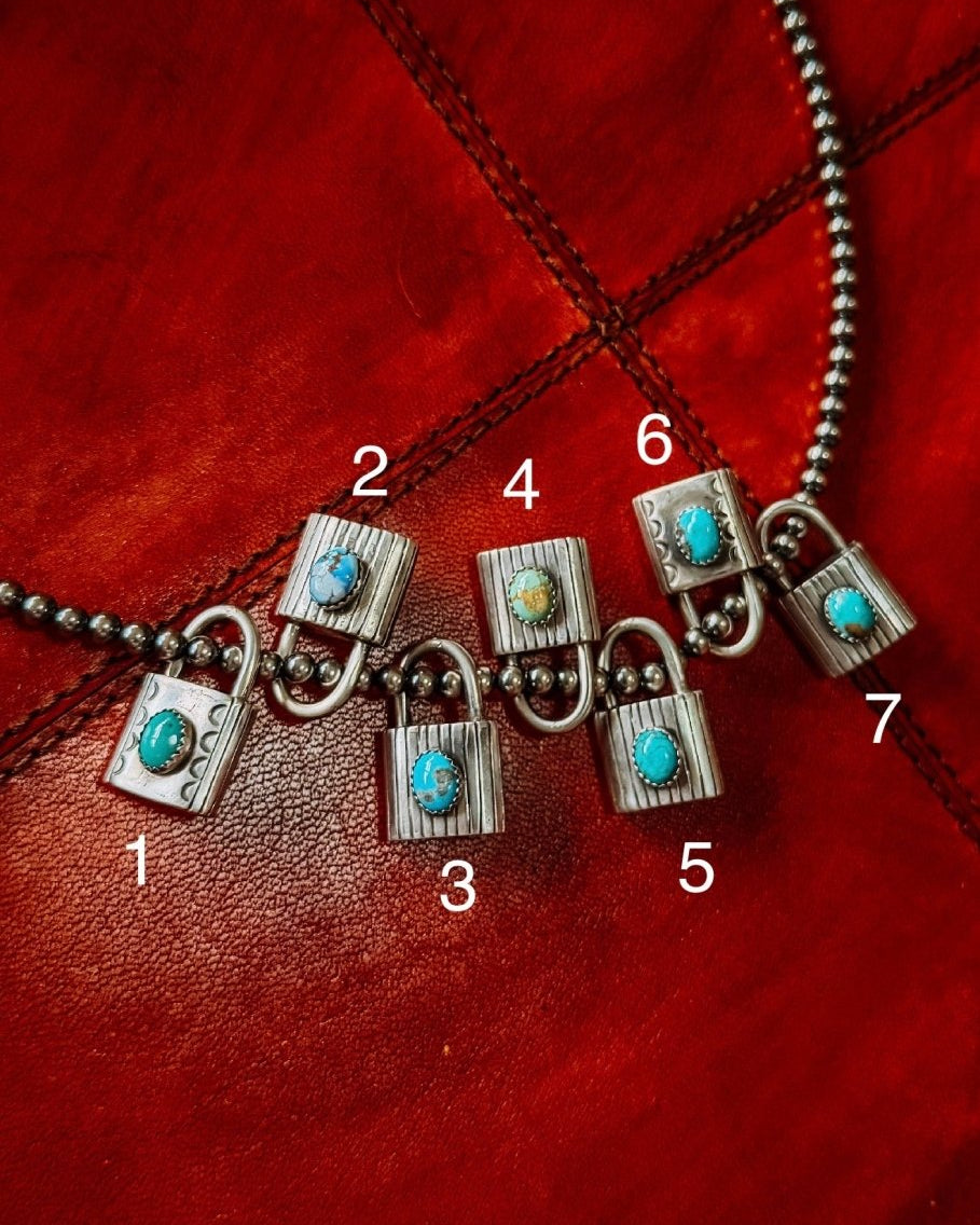Lamar Turquoise Locket Necklace Pendant - Horseshoe J & Co.