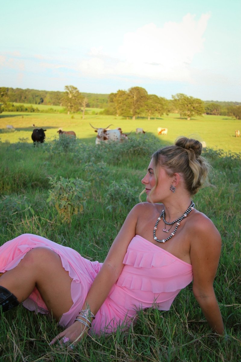 Lasso Pink Conch 8mm Pearl Necklace - Horseshoe J & Co.