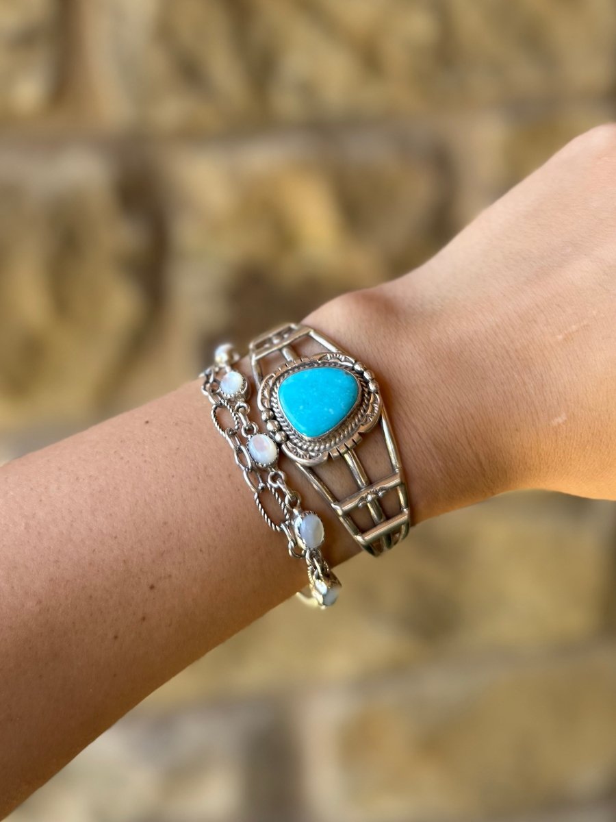 Leroy Turquoise Cuff Bracelet - Horseshoe J & Co.