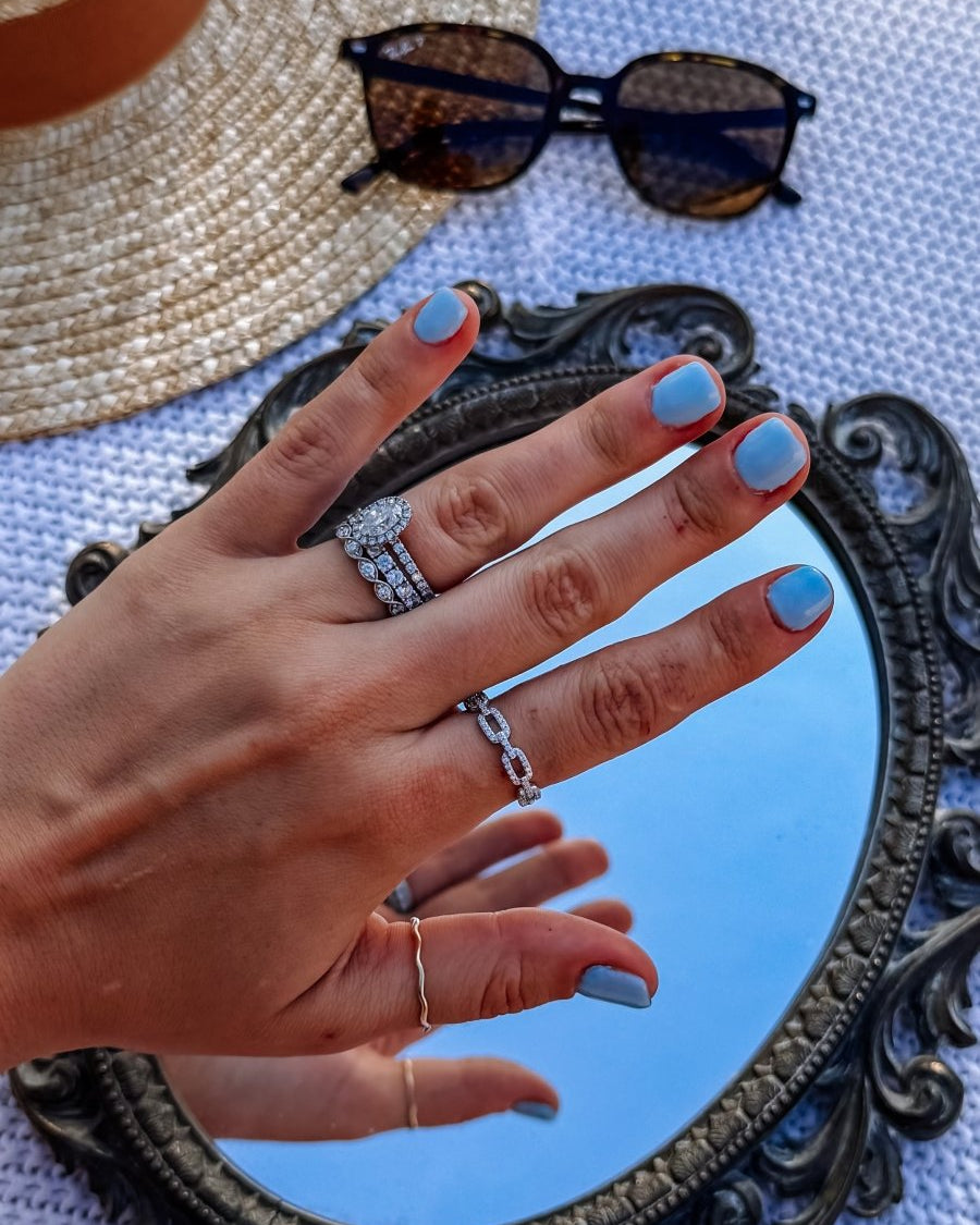 Lincoln Pavé Link Ring - Horseshoe J & Co.