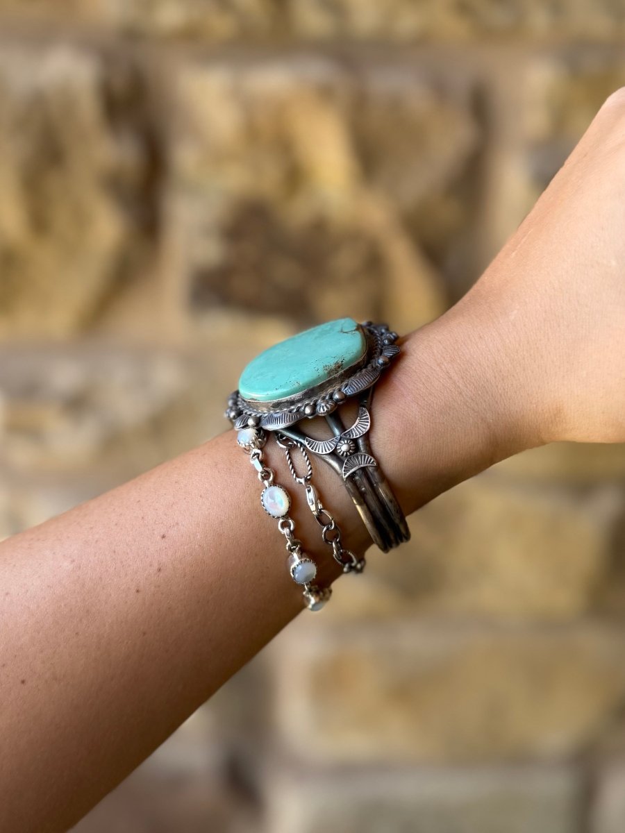 Lipann Turquoise Cuff Bracelet - Horseshoe J & Co.