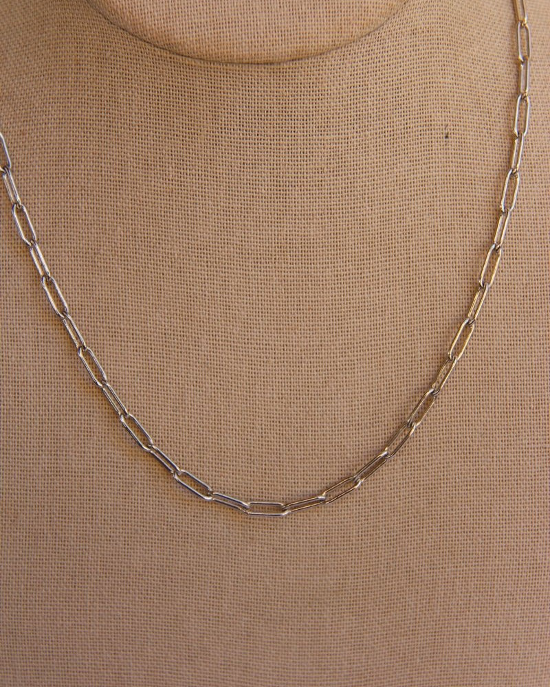 Malta Silver Paperclip Necklace - Horseshoe J & Co.