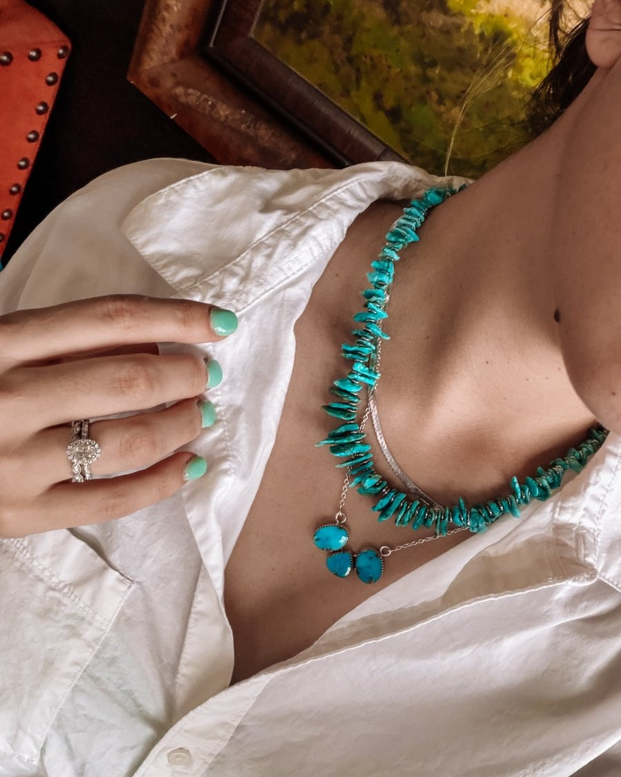 Maricopa Jagged Turquoise Necklace - Horseshoe J & Co.