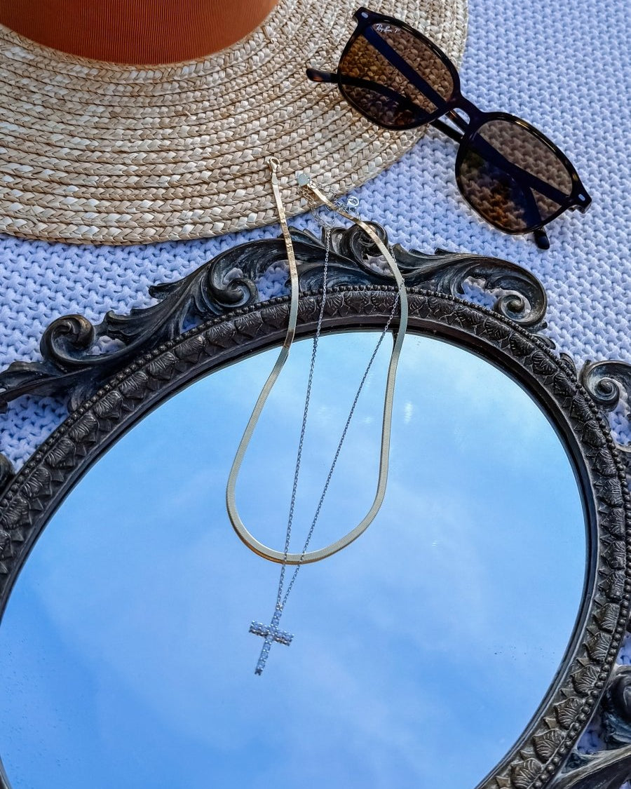 Missoula Large Studded Cross Necklace - Horseshoe J & Co.