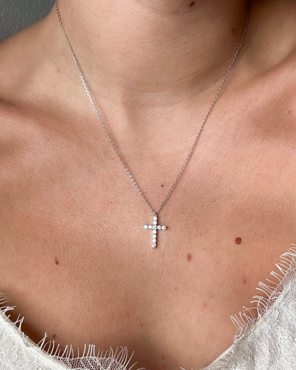 Missoula Large Studded Cross Necklace - Horseshoe J & Co.