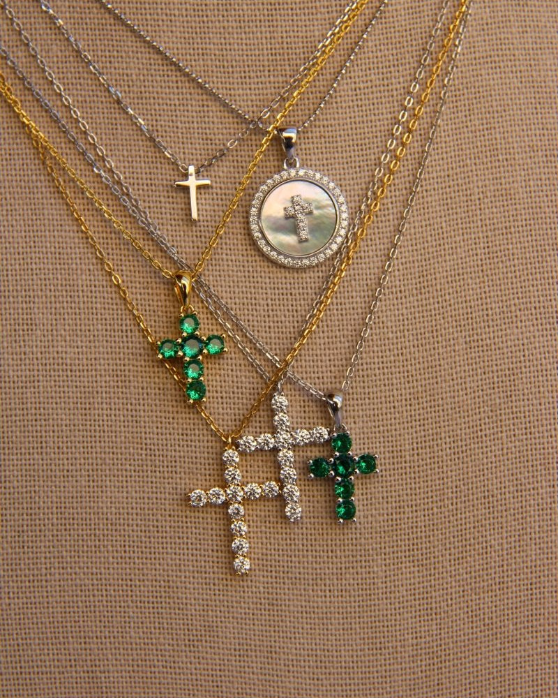 Missoula Large Studded Cross Necklace - Horseshoe J & Co.