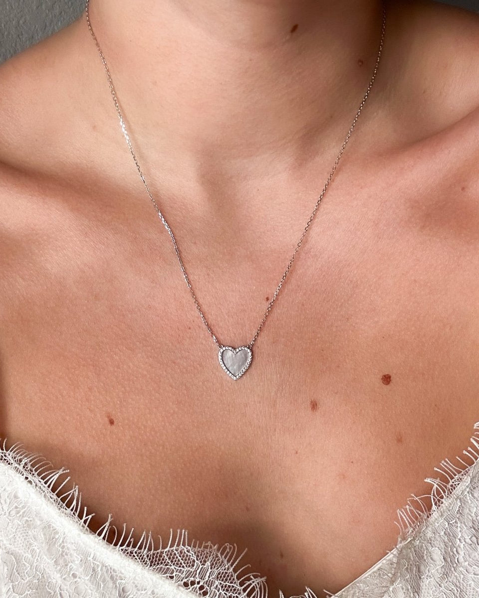 Molt Mother of Pearl Heart Necklace - Horseshoe J & Co.
