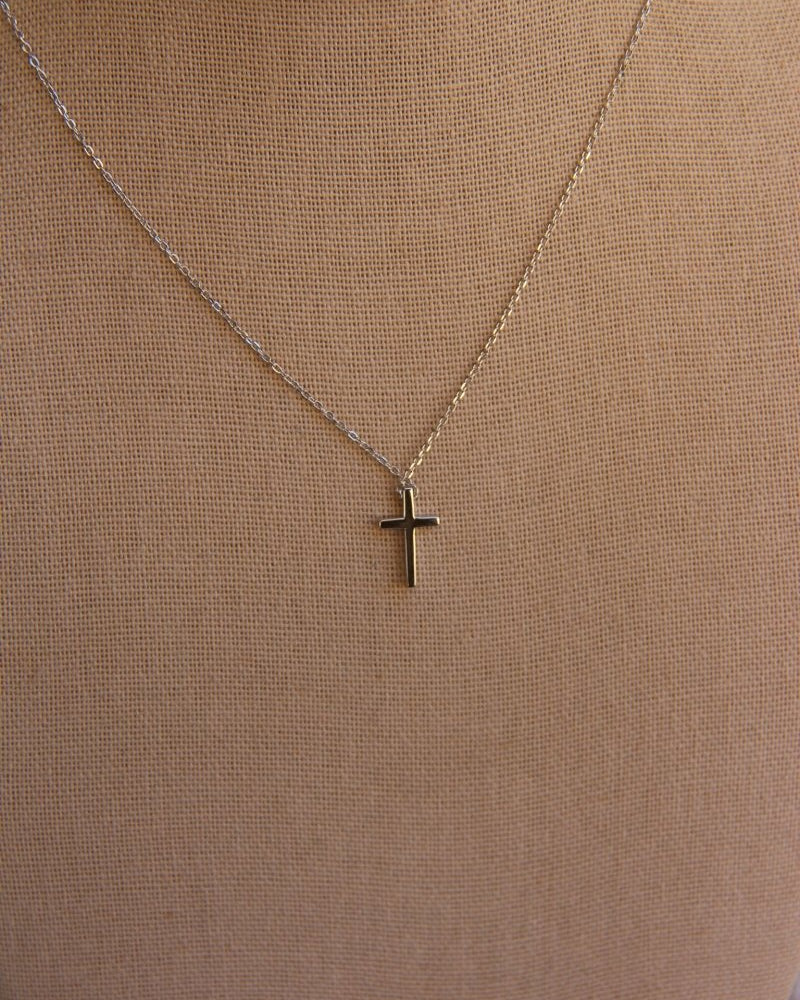 Mona Plain Cross Necklace - Horseshoe J & Co.