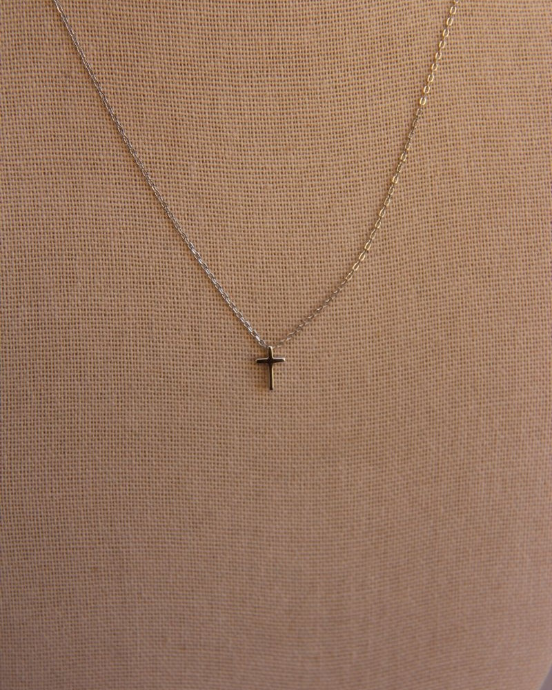 Mona Plain Cross Necklace - Small - Horseshoe J & Co.