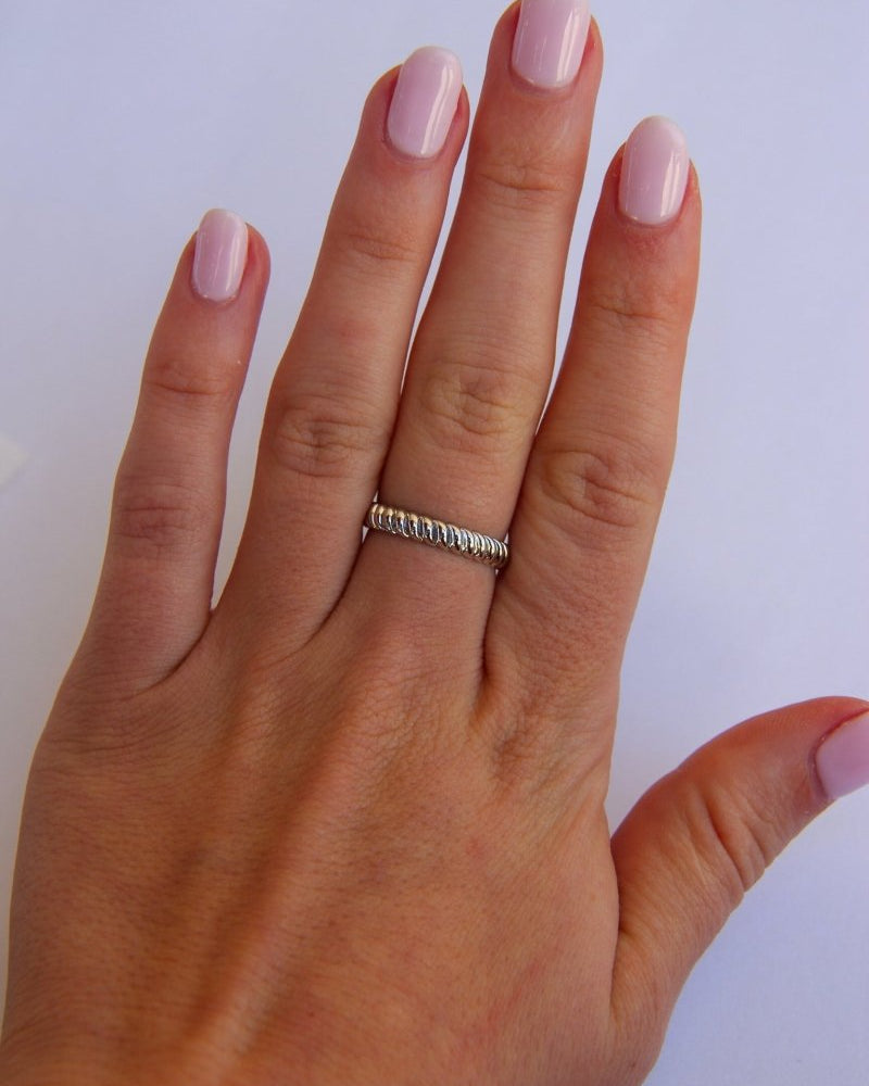 Mosby Textured Stacking Ring - Horseshoe J & Co.