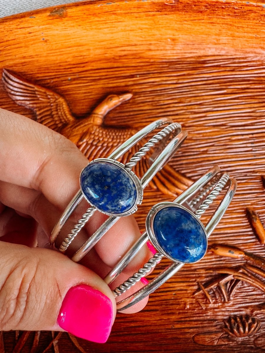 Newcastle Blue Lapis Cuff Bracelet - Horseshoe J & Co.