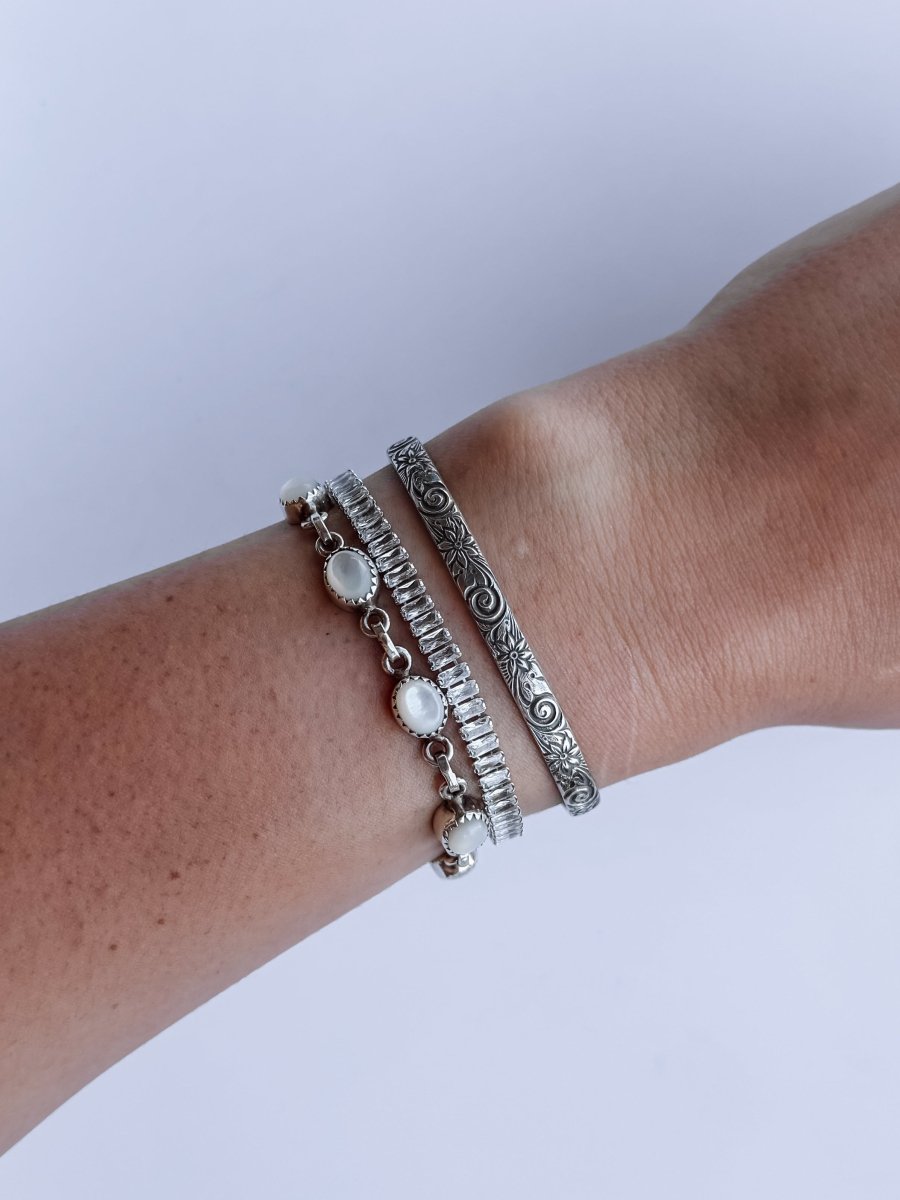 Rankin Silver Patterned Cuff - Horseshoe J & Co.