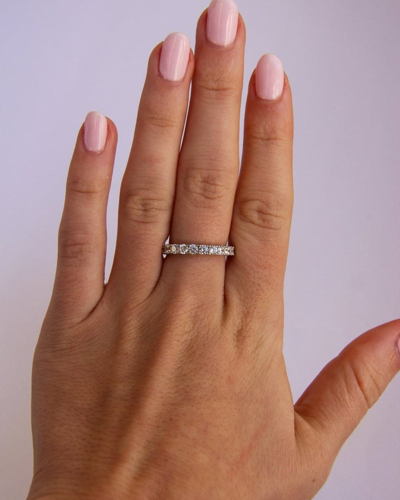 Reno 3mm Studded Eternity Ring - Horseshoe J & Co.