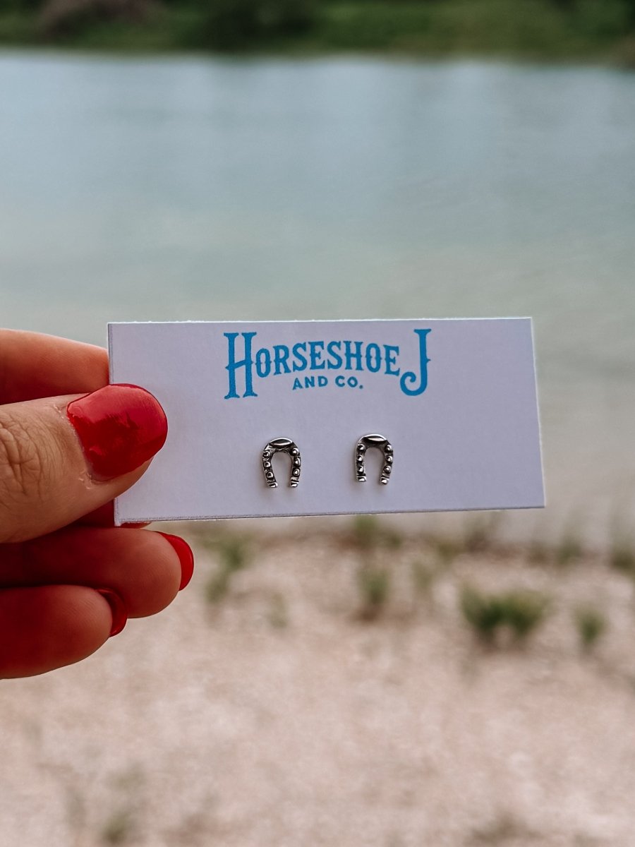 Small Horseshoe Stud Earrings - Horseshoe J & Co.