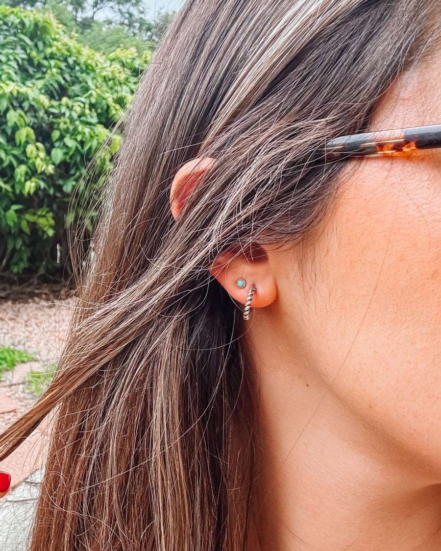 Small Rope Hoop Earrings - Horseshoe J & Co.