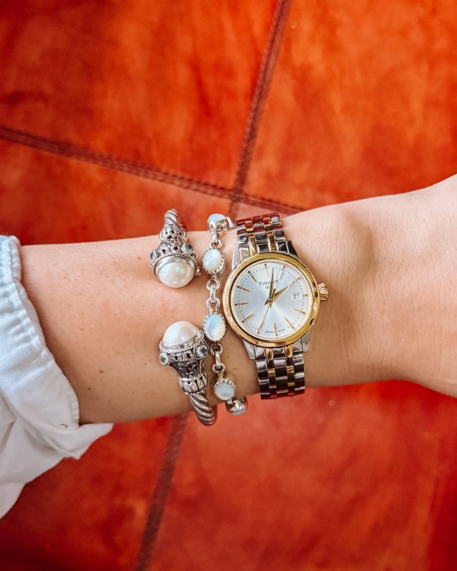 Spiffy Pearl Cable Bracelet - Horseshoe J & Co.