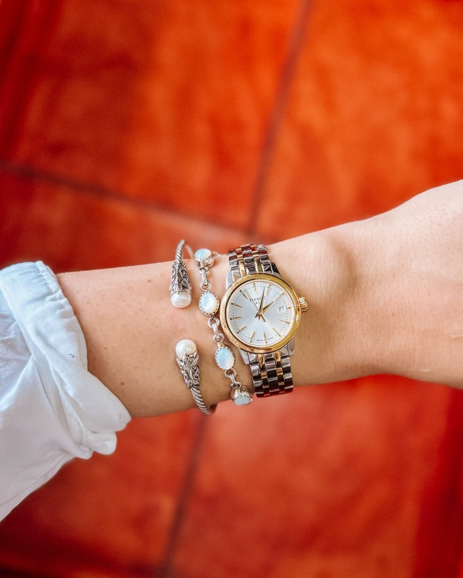 Spiffy Pearl Cable Bracelet - Horseshoe J & Co.