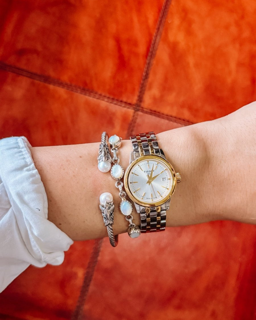 Spiffy Pearl Cable Bracelet - Horseshoe J & Co.