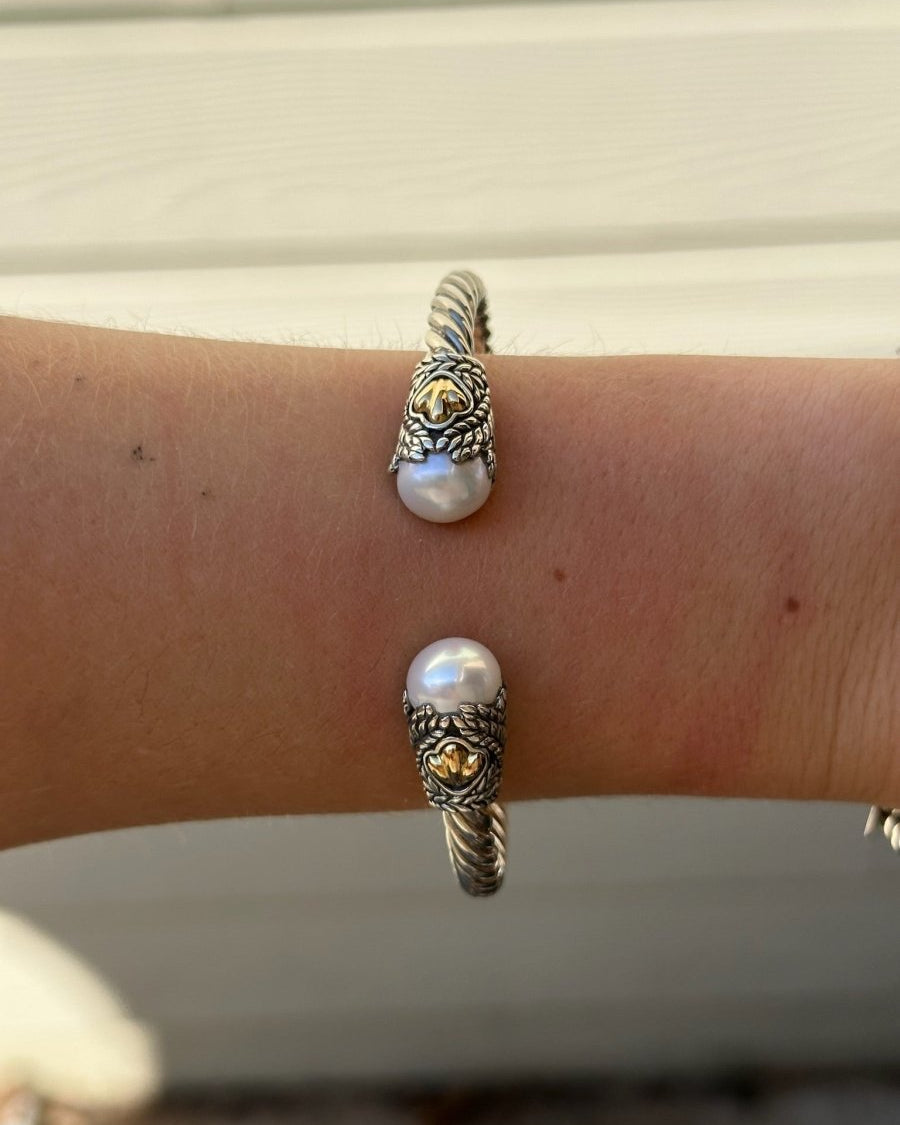 Spiffy Pearl Cable Bracelet - Horseshoe J & Co.