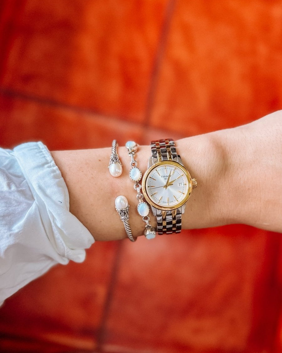 Spiffy Pearl Cable Bracelet - Horseshoe J & Co.