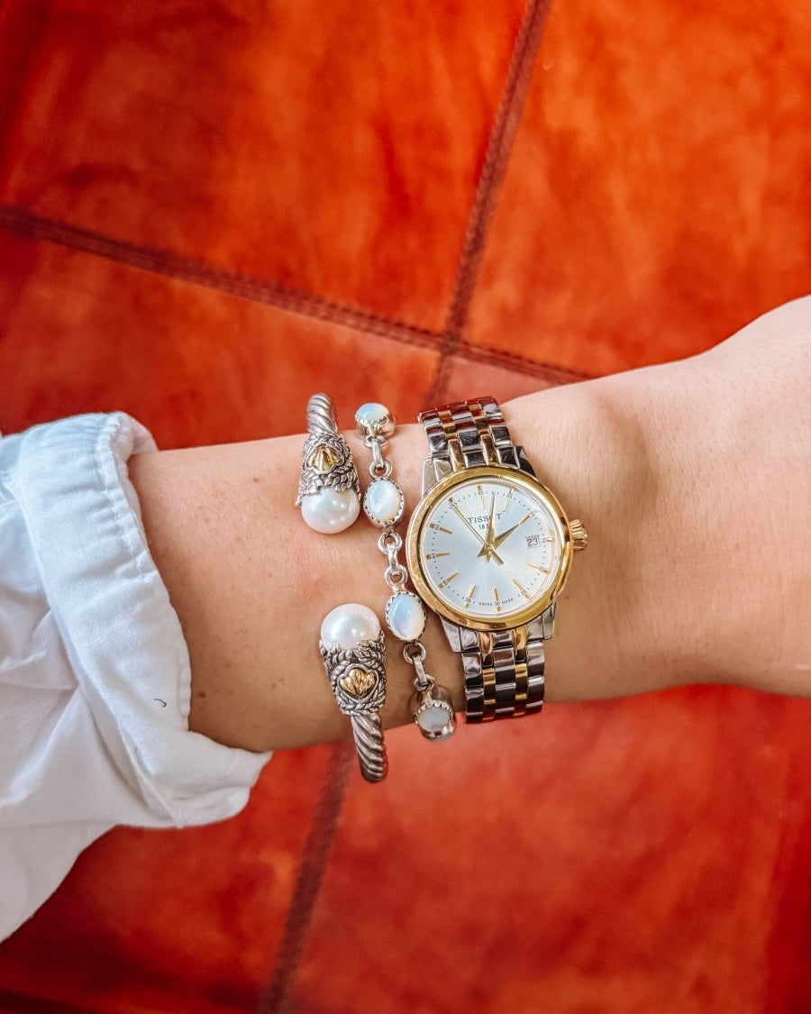 Spiffy Pearl Cable Bracelet - Horseshoe J & Co.