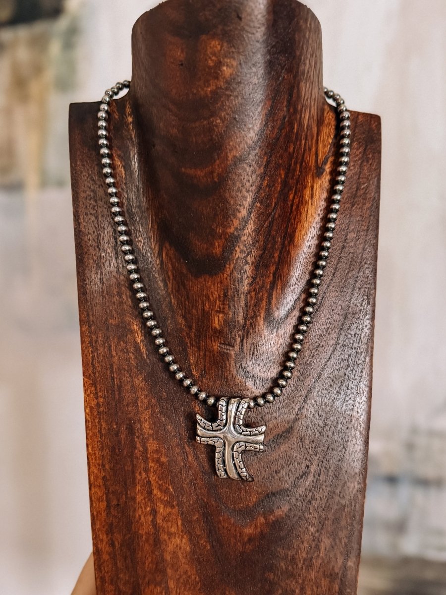 Topock Silver Cross Necklace Pendant - Horseshoe J & Co.
