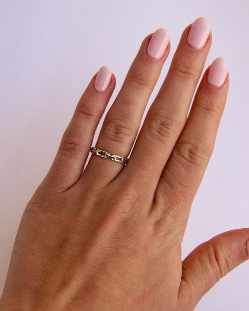Wagner Square Link Ring - Horseshoe J & Co.