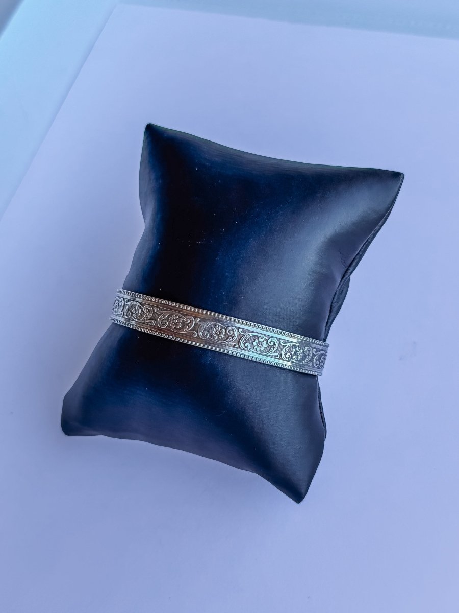 Winnie Silver Patterned Cuff - Horseshoe J & Co.