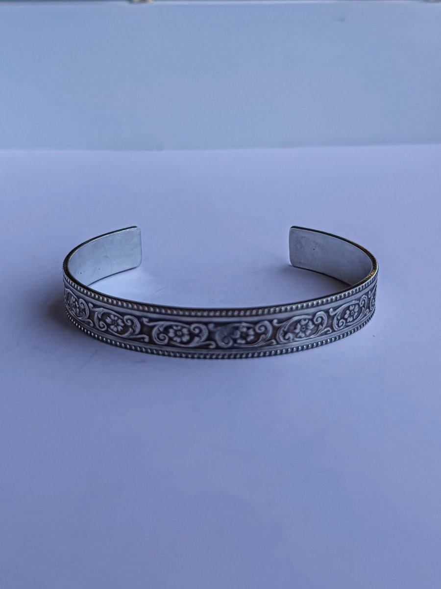 Winnie Silver Patterned Cuff - Horseshoe J & Co.