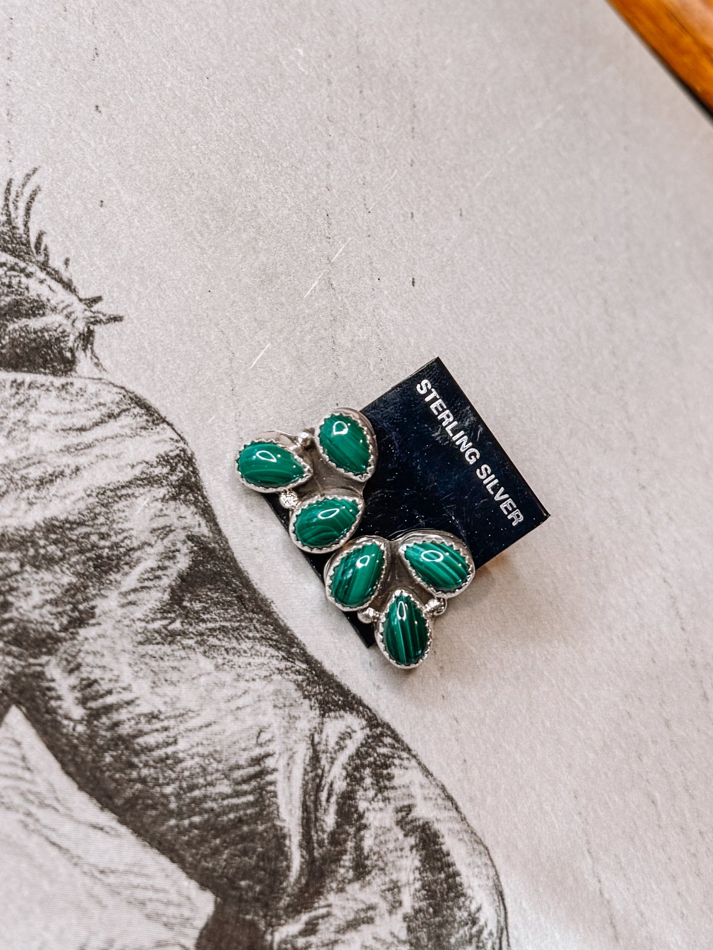 Bachman Green Malachite Earrings