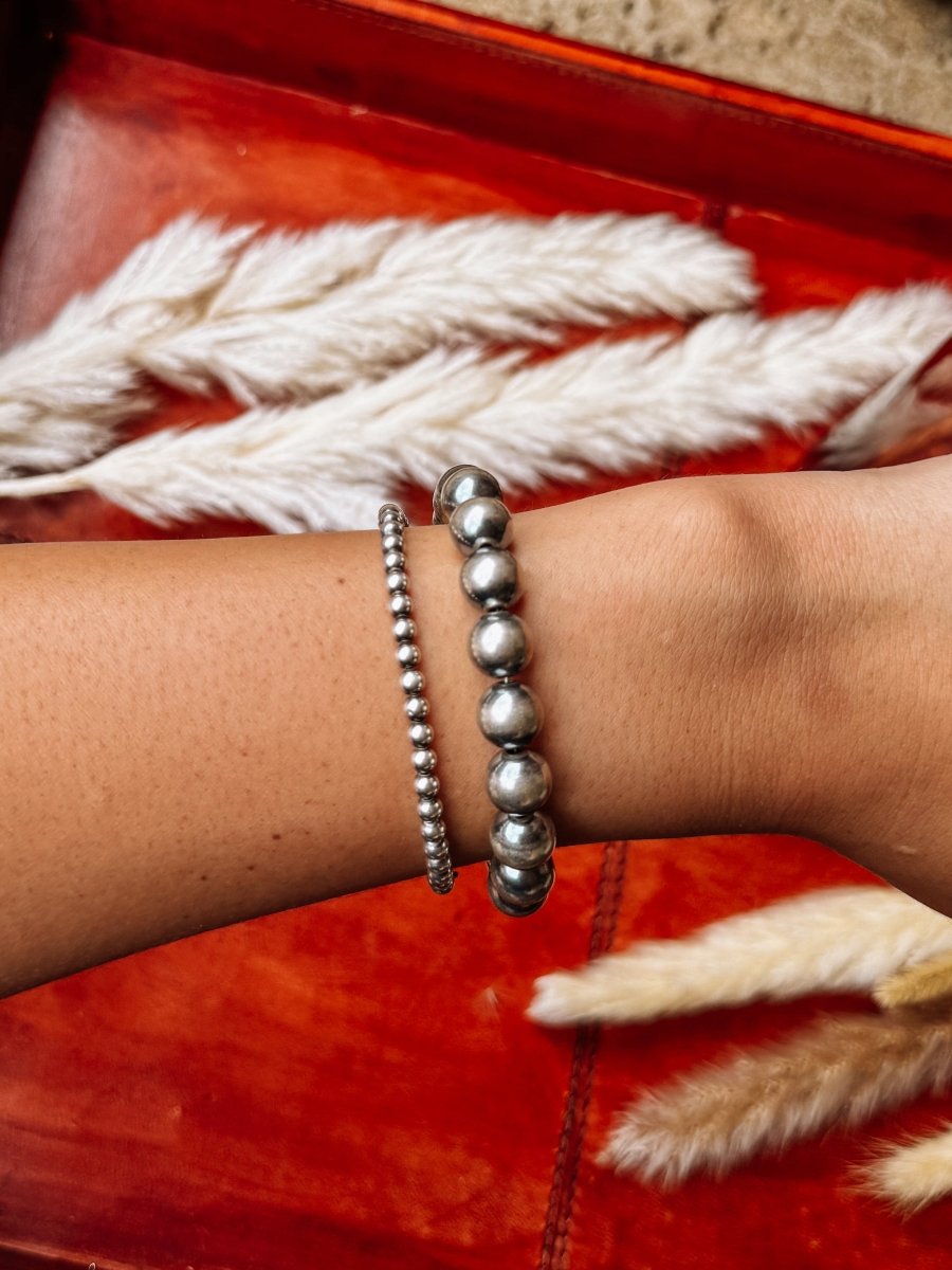 10mm Sterling Silver Pearl Bracelet - Horseshoe J & Co.