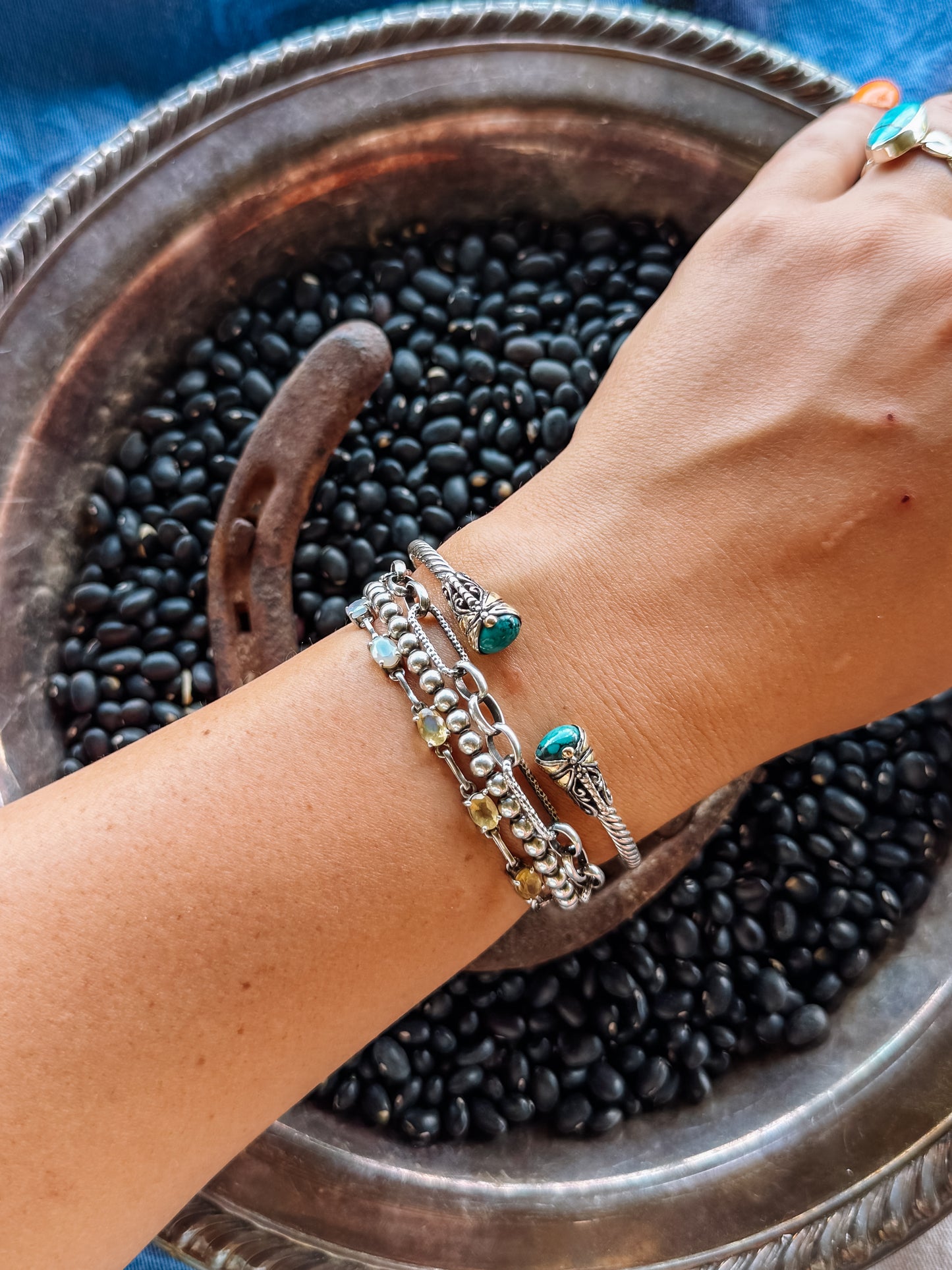 Spiffy Turquoise Cable Cuff Bracelet