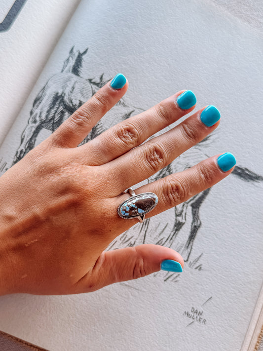 Forsan Golden Hills Adjustable Turquoise Ring
