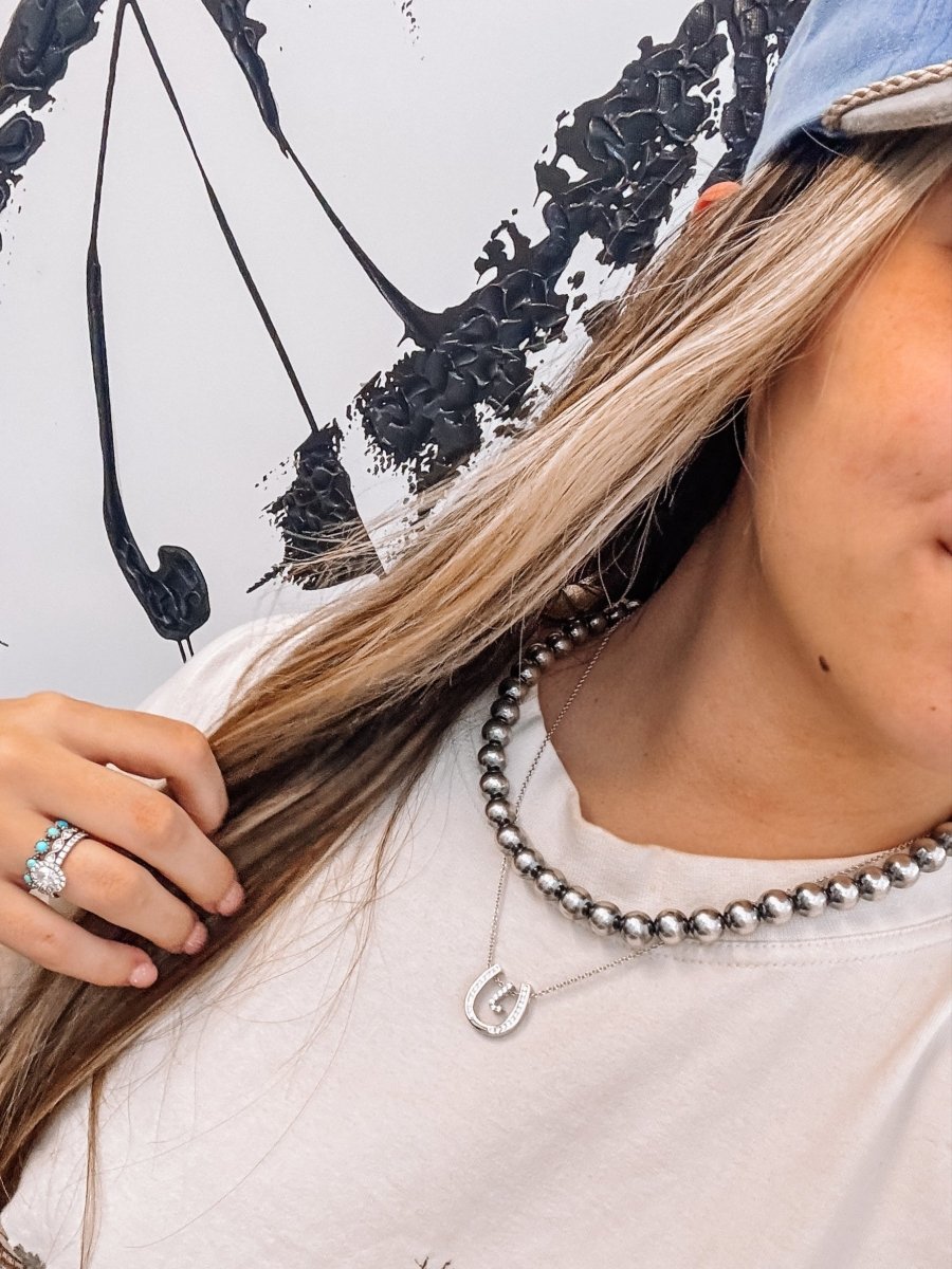 16” 10mm Sterling Silver Pearl Necklace - Horseshoe J & Co.