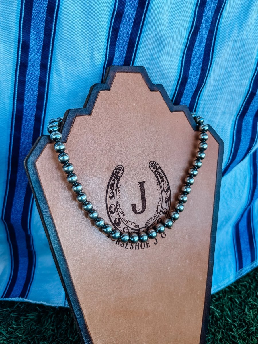 16” 10mm Sterling Silver Pearl Necklace - Horseshoe J & Co.