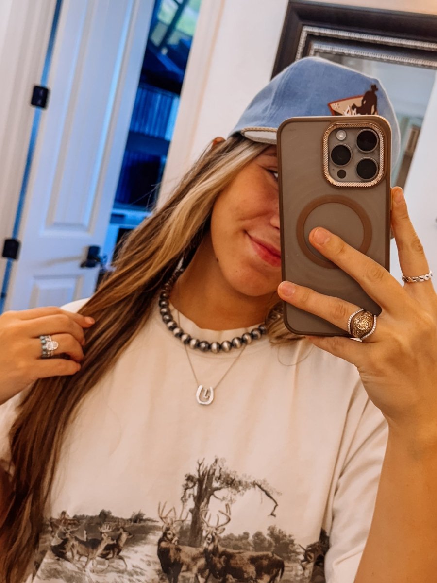 18" 12mm Sterling Silver Pearl Necklace - Horseshoe J & Co.