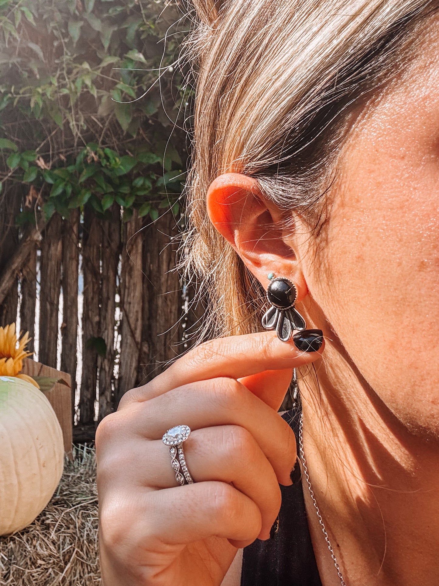 Scallywag Black Onyx/Orange Spiny Earrings