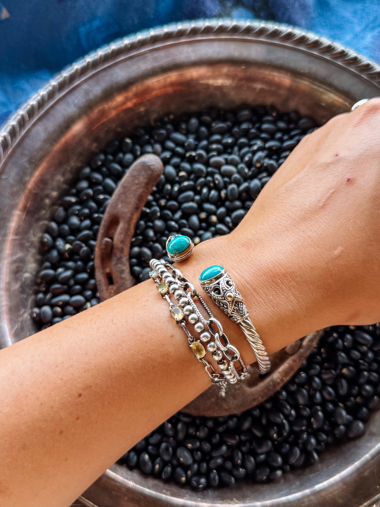 Spiffy Turquoise Cable Cuff Bracelet