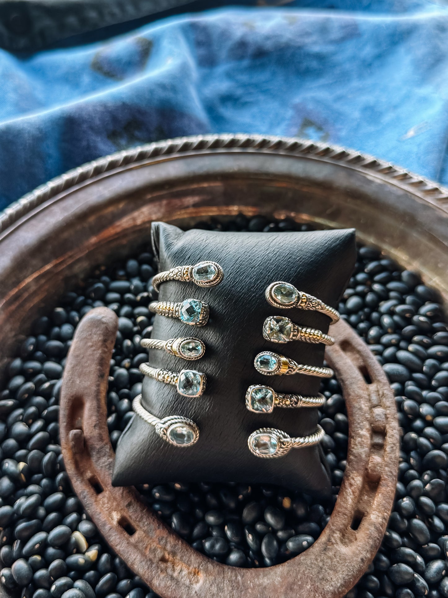 Spiffy Blue Topaz Cable Cuff Bracelet