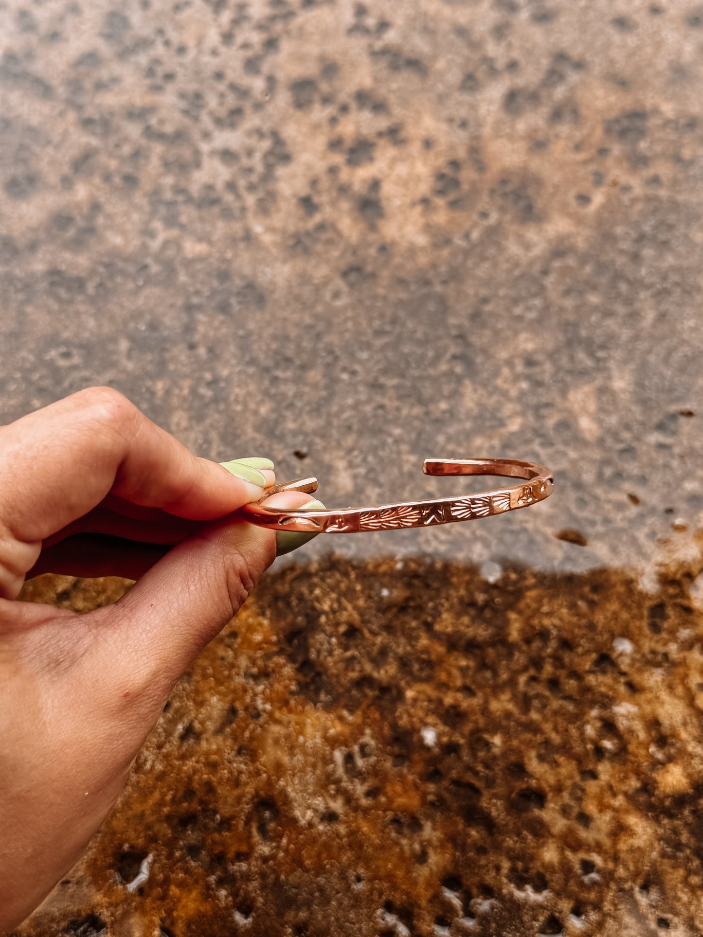 Stamped Copper Cuff