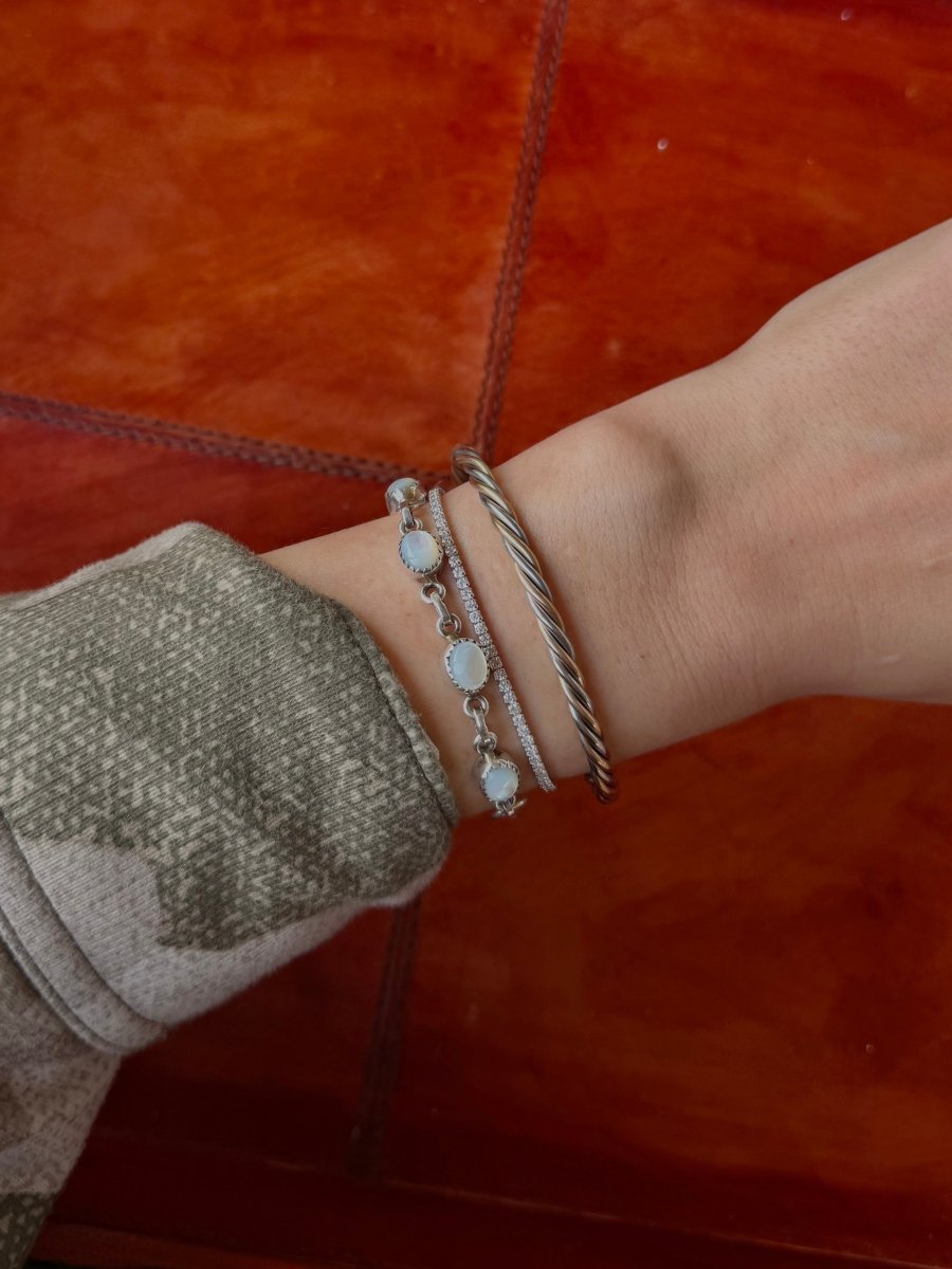 2 Tone Rope Cuff Bracelet - Horseshoe J & Co.