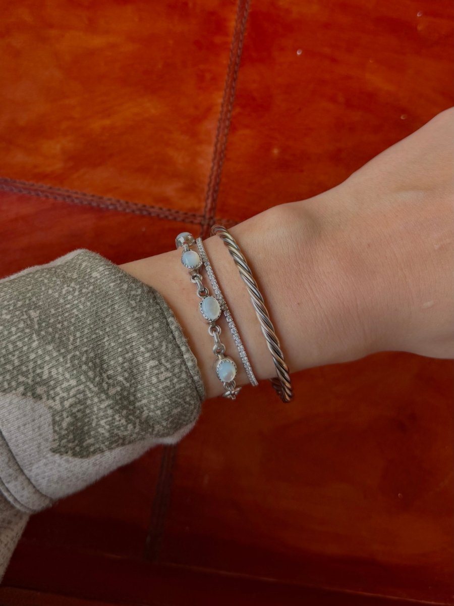 2 Tone Rope Cuff Bracelet - Horseshoe J & Co.